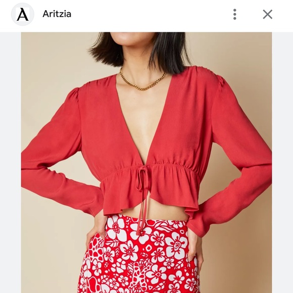 Sunday best cropped tie front blouse - Picture 2 of 5